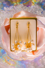 Load image into Gallery viewer, Champagne Pearl Cluster Earrings