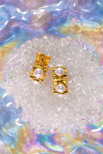 Load image into Gallery viewer, Golden Pearl Luxe Hoops