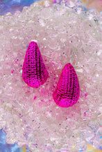 Load image into Gallery viewer, Magenta Melt Textured Drops Earrings