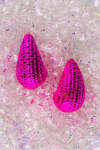 Load image into Gallery viewer, Magenta Melt Textured Drops Earrings