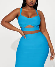 Load image into Gallery viewer, Breaking Habits Bandage Skirt Set - Aqua
