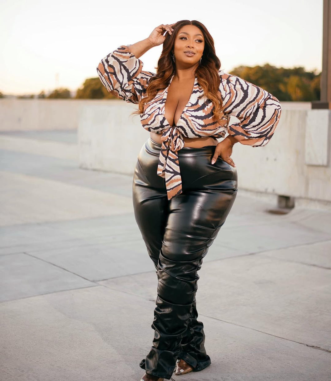 Leather Scrunch Pant