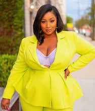 Load image into Gallery viewer, Peplum Suit Set - Lime
