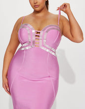Load image into Gallery viewer, A Fine Time Bandage Midi Dress - Pink/combo
