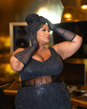 Load image into Gallery viewer, A Night In Dubai Sequin Gown - Black
