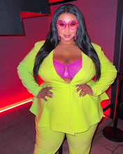 Load image into Gallery viewer, Peplum Suit Set - Lime
