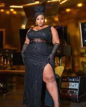 Load image into Gallery viewer, A Night In Dubai Sequin Gown - Black
