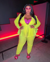 Load image into Gallery viewer, Peplum Suit Set - Lime
