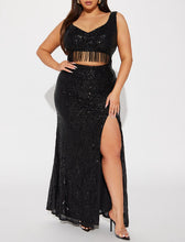 Load image into Gallery viewer, A Night In Dubai Sequin Gown - Black
