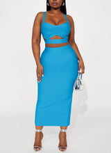 Load image into Gallery viewer, Breaking Habits Bandage Skirt Set - Aqua

