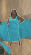 Load and play video in Gallery viewer, Front Tie Sleeveless Maxi Dress - Aqua
