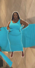 Load and play video in Gallery viewer, Front Tie Sleeveless Maxi Dress - Aqua
