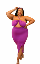 Load image into Gallery viewer, Ava Halter Top &amp; Skirt Set - Purple
