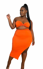 Load image into Gallery viewer, Ava Halter Top &amp; Skirt Set - Orange
