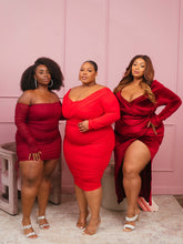Load image into Gallery viewer, Velvet Crush - Off Shoulder Dress
