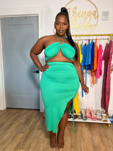 Load image into Gallery viewer, Ava Halter Top &amp; Skirt Set - Green
