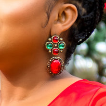 Load image into Gallery viewer, Red &amp; Green Earrings
