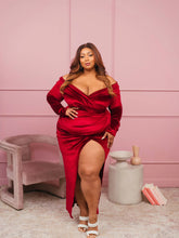 Load image into Gallery viewer, Velvet Crush - Off Shoulder Dress
