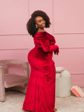 Load image into Gallery viewer, Velvet Crush - Off Shoulder Dress
