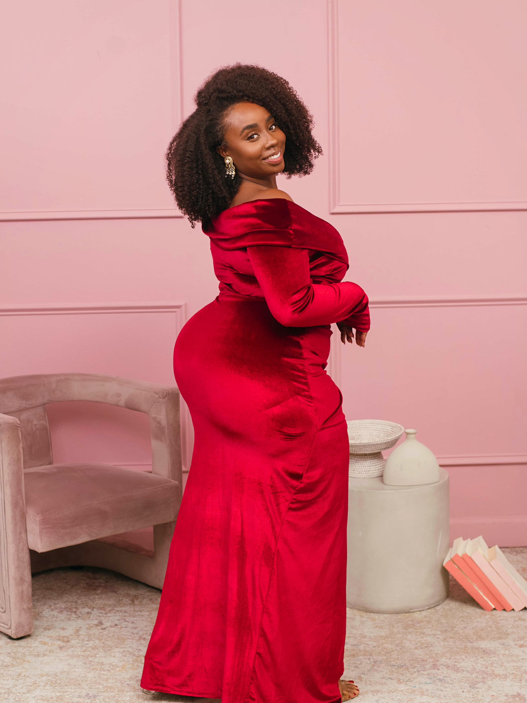 Velvet Crush - Off Shoulder Dress