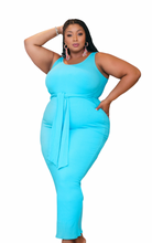 Load image into Gallery viewer, Front Tie Sleeveless Maxi Dress - Aqua
